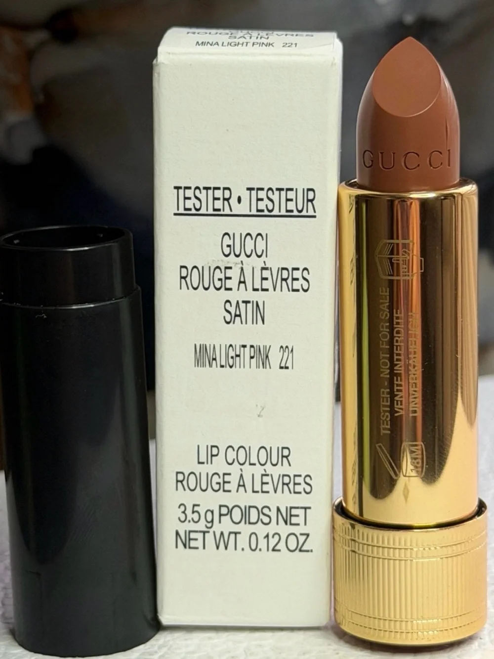 Gucci Satin Lipstick Mina Light Pink 221 - NEW-Tester-Not Used